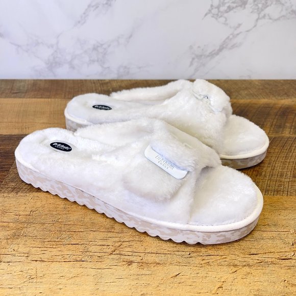 Dr. Scholl's Shoes - Dr. Scholl's Shoes Women's Staycay OG Slipper Tofu White Faux Fur Size 8